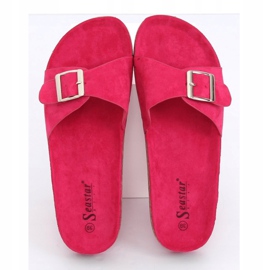 Pantoufles en daim fuchsia CK61P Fushia rose 3