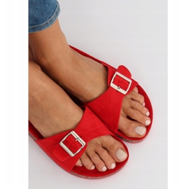 Chaussons en daim rouge CK61P Rouge 2