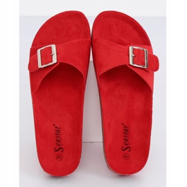 Chaussons en daim rouge CK61P Rouge 3