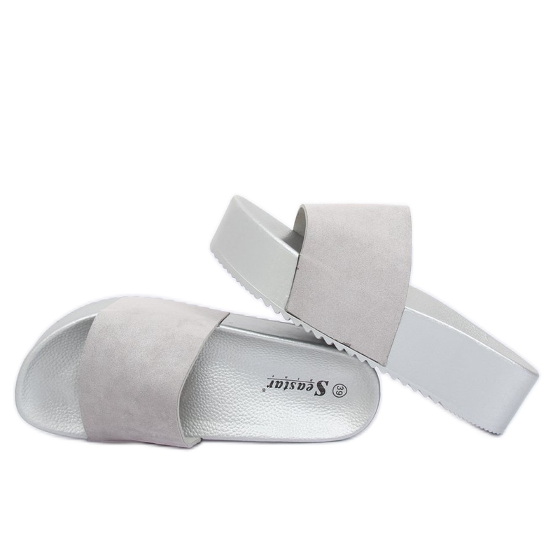 Gris CK76P Chaussons gris à semelles hautes 1 Gris CK76P Chaussons gris à semelles hautes 1