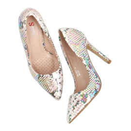 Clous peau de serpent blanc NF-42P Blanc blanche multicolore 6