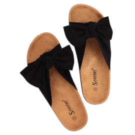 Daim noir noir CK02P Chaussons noirs 1