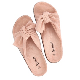 Rose CK02P Chaussons en daim rose 2