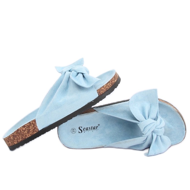 Chaussons en daim bleu CK02P LT.BLUE 1