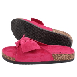 Pantoufles en daim fushia CK02P rose 4