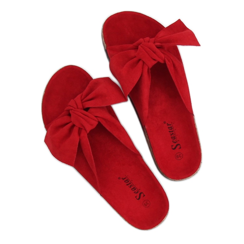 Chaussons en daim rouge CK02P Rouge 1
