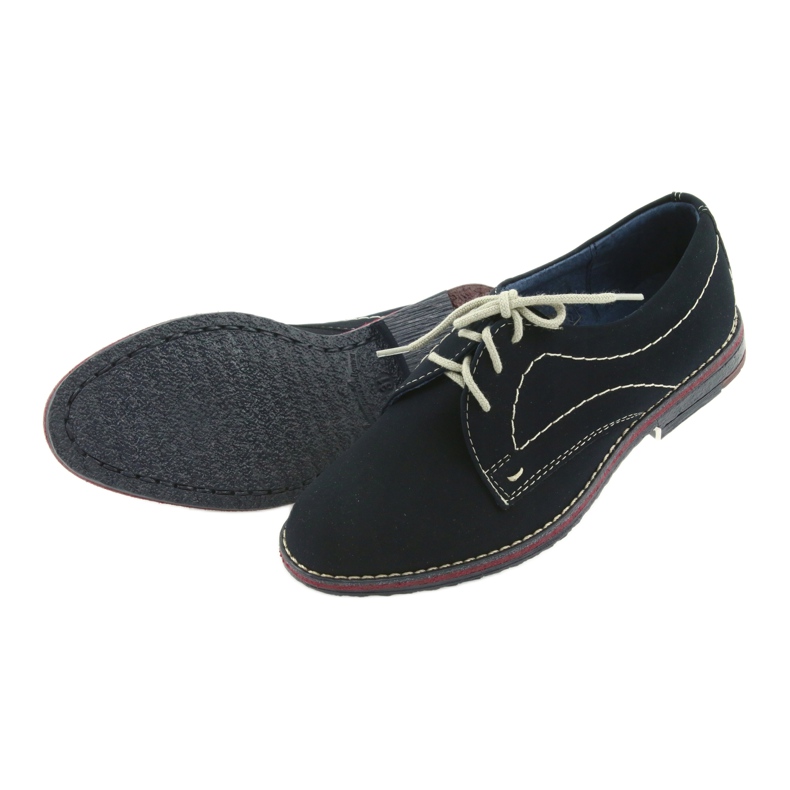 Gregors Chaussures garçons 141 Insert bleu marine en cuir 5