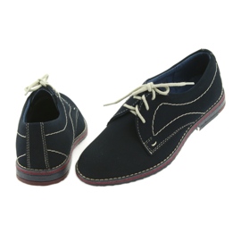 Gregors Chaussures garçons 141 Insert bleu marine en cuir 4 Gregors Chaussures garçons 141 Insert bleu marine en cuir 4