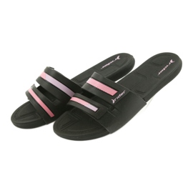 Pantoufles de loisirs chaussures de piscine pour femmes Rider 82503 noir rose 6