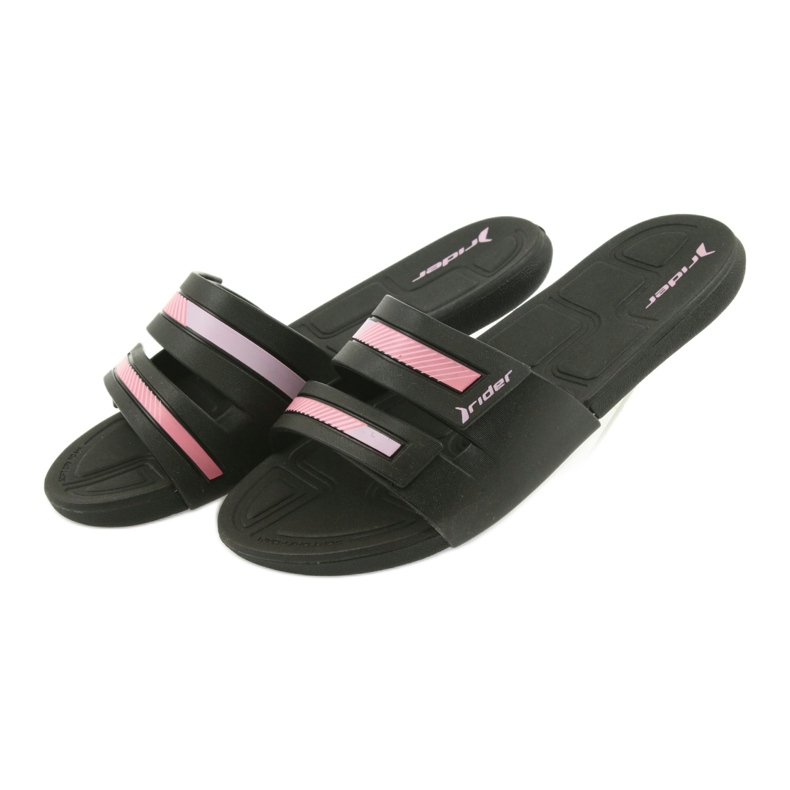 Pantoufles de loisirs chaussures de piscine pour femmes Rider 82503 noir rose 6
