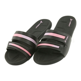 Pantoufles de loisirs chaussures de piscine pour femmes Rider 82503 noir rose 5