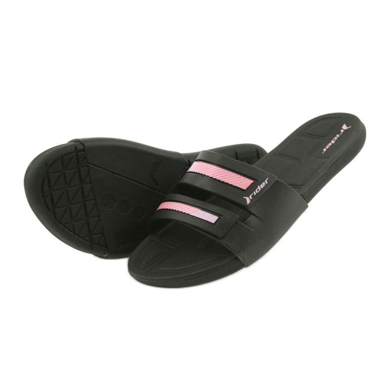 Pantoufles de loisirs chaussures de piscine pour femmes Rider 82503 noir rose 4