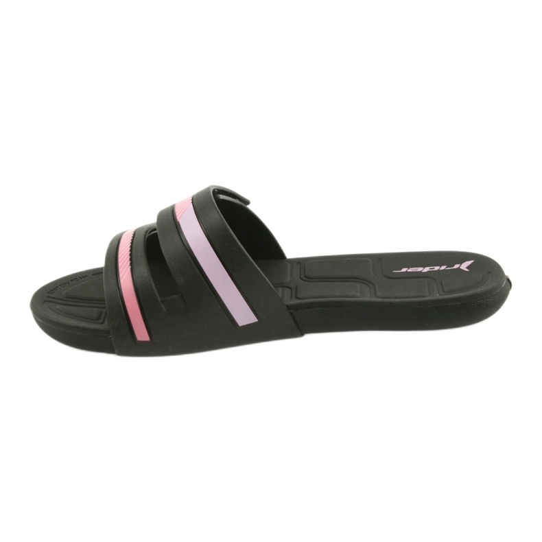 Pantoufles de loisirs chaussures de piscine pour femmes Rider 82503 noir rose 2