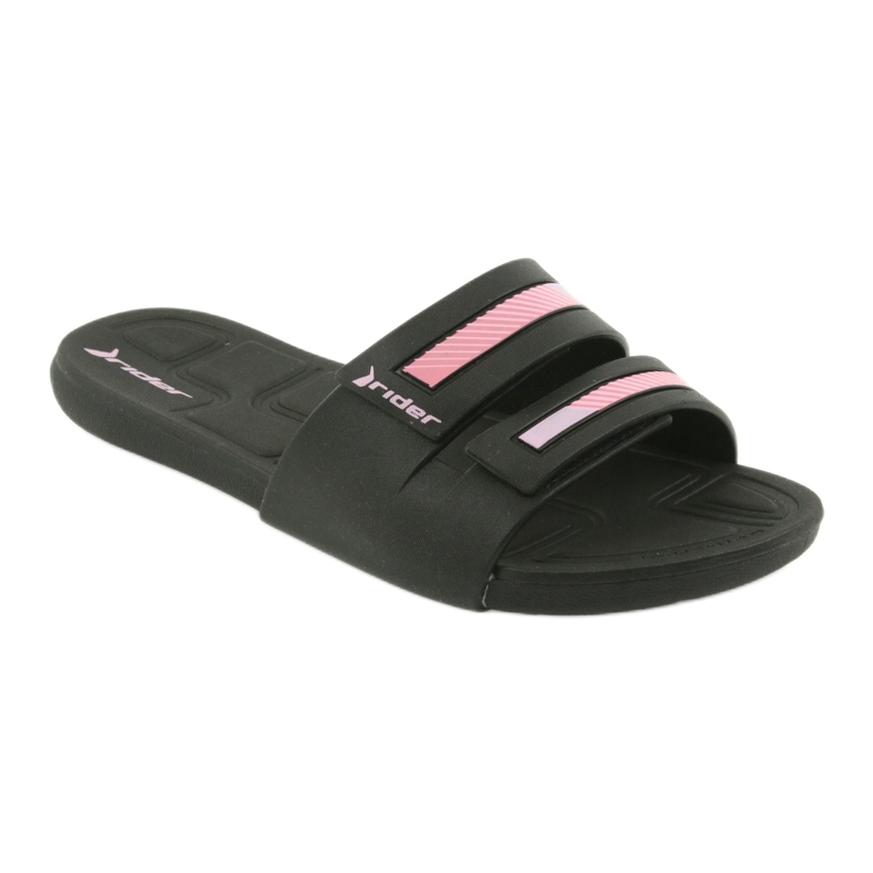 Pantoufles de loisirs chaussures de piscine pour femmes Rider 82503 noir le noir rose 1
