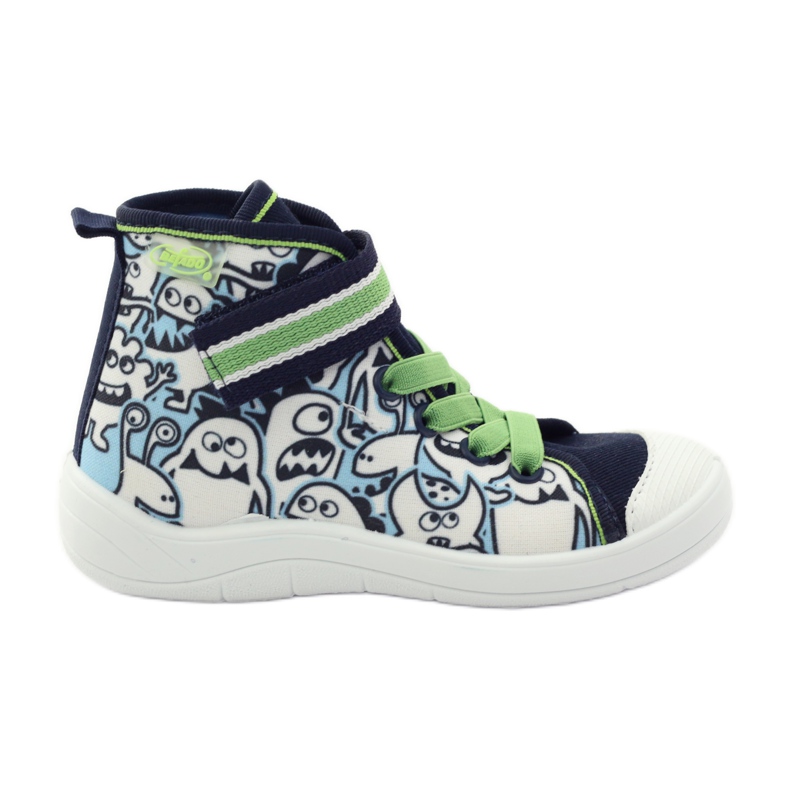 Befado chaussures pour enfants motif à colorier 268Y065 vert bleu marine 1
