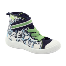 Befado chaussures pour enfants motif à colorier 268Y065 vert bleu marine 2
