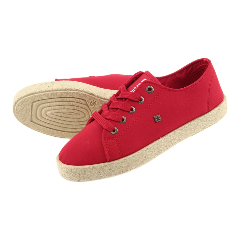 Ballerines espadrilles chaussures pour femmes rouge Big star 274424 4 Ballerines espadrilles chaussures pour femmes rouge Big star 274424 4