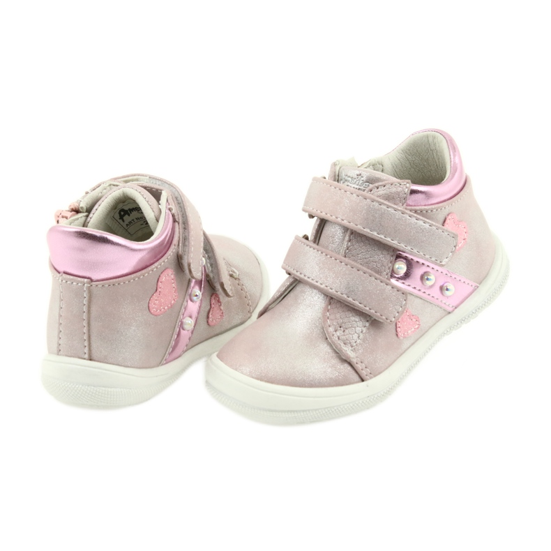 American Club Chaussures de sport ADI pour enfants dans les cœurs américains gris rose 4