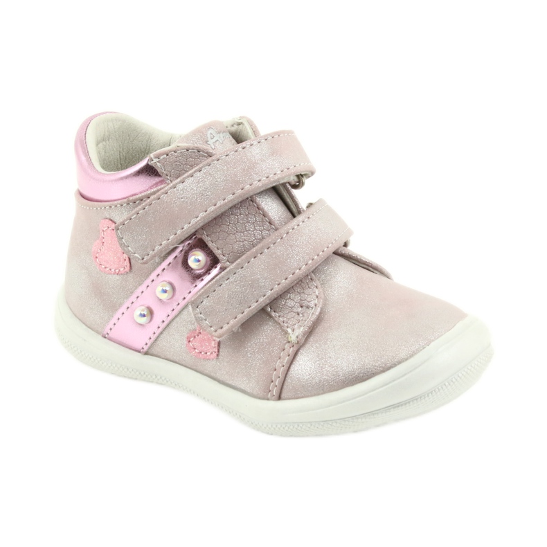 American Club Chaussures de sport ADI pour enfants dans les cœurs américains gris rose 1