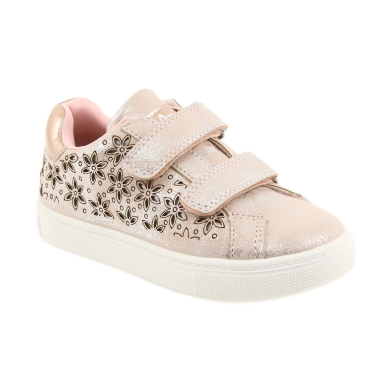American Club Chaussures de sport pour enfants à fleurs américaines ADI gris rose 1