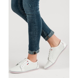 Filippo Chaussures en cuir ajouré blanc 2