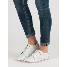 Filippo Chaussures en cuir ajouré blanc 1