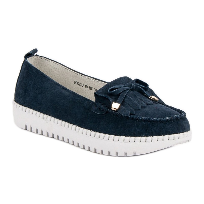 Filippo Mocassins en cuir à la mode bleu bleu marine 1