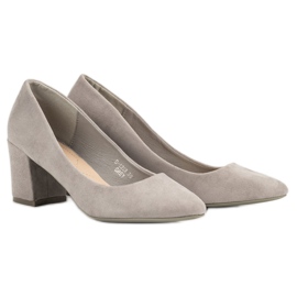 Ideal Shoes Escarpins gris sur un pilier 2