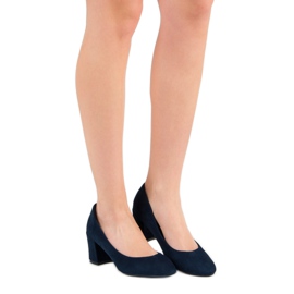 Ideal Shoes Escarpins bleu marine sur un pilier 1