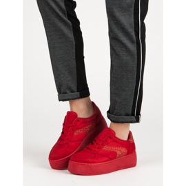 Chaussures de sport en daim rouge 3