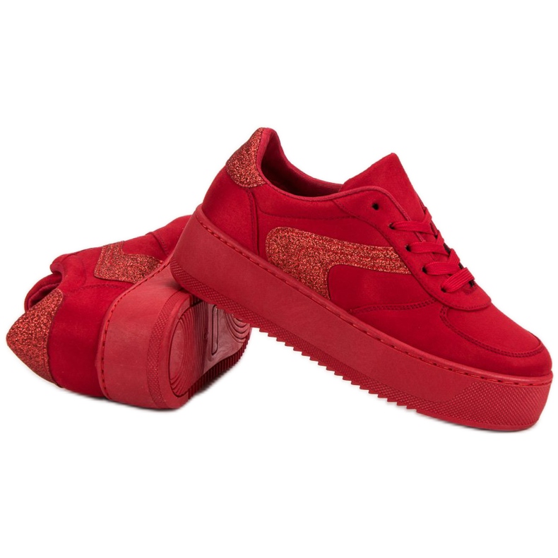 Chaussures de sport en daim rouge 1