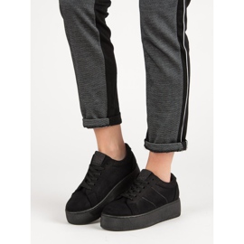 Chaussures de sport en daim le noir 1
