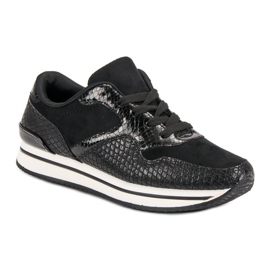 Chaussures de sport avec motif le noir 1