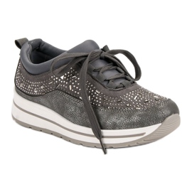 Chaussures de sport avec cristaux gris 1 Chaussures de sport avec cristaux gris 1