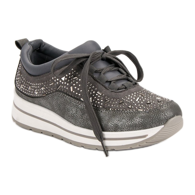 Chaussures de sport avec cristaux gris 1 Chaussures de sport avec cristaux gris 1
