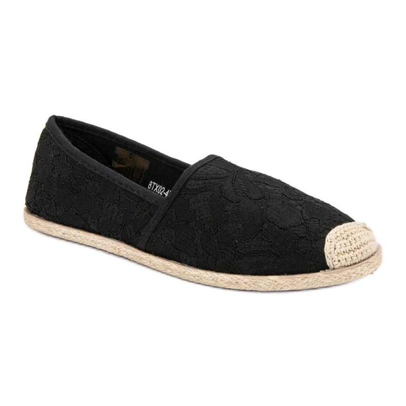 Espadrilles en dentelle noire 1