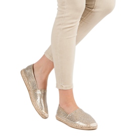 Espadrilles Dorées Avec Cristaux d'or 2