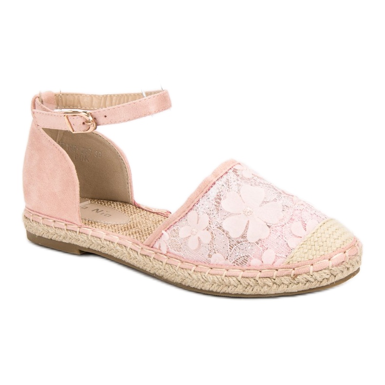 Nio Nio Espadrilles en dentelle rose 1 Nio Nio Espadrilles en dentelle rose 1