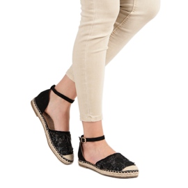 Nio Nio Espadrilles en dentelle noir 2