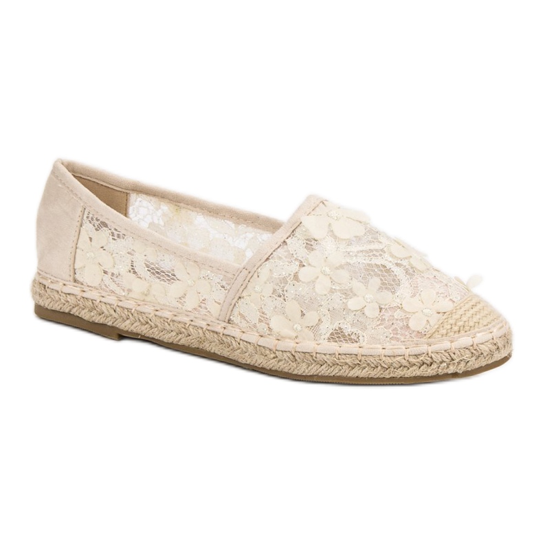 Nio Nio Espadrilles En Dentelle À Fleurs brun 1