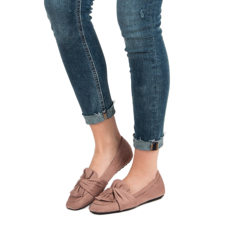 Ballerines en daim poudré rose 1