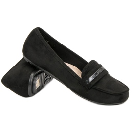 Mocassins décontractés en daim le noir 6