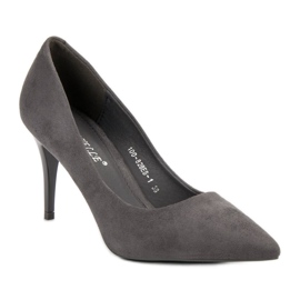 Bestelle Escarpins en daim gris 3