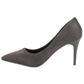 Bestelle Escarpins en daim gris 4