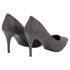 Bestelle Escarpins en daim gris 5