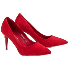 Bestelle Escarpins en daim rouge 1