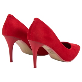 Bestelle Escarpins en daim rouge 7