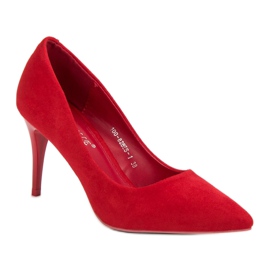 Bestelle Escarpins en daim rouge 5