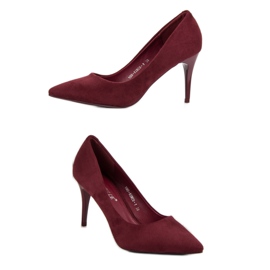 Bestelle Escarpins en daim marron rouge 7