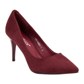 Bestelle Escarpins en daim marron rouge 3